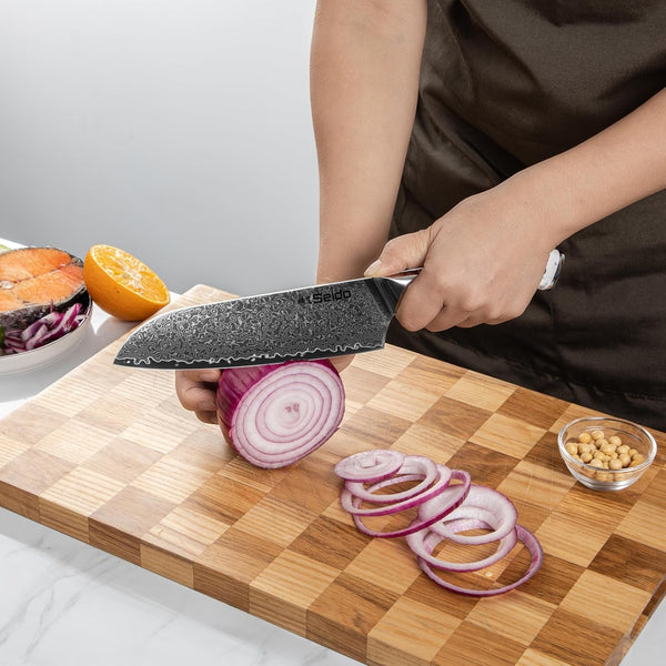 Seido Takoizu 12-Piece VG-10 Damascus Knife Block Set, Acacia Block9