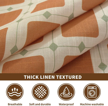Rectangle Waterproof Tablecloth Linen Textured Table Cloth,Stain and Wrinkle Resistant Washable Fabric Table Cover for Dining, Party, Camping and Outdoor, 54 X 78 Inch, Brown Plaid2