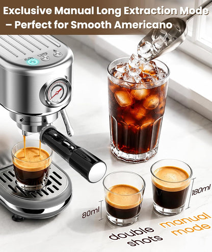 Espresso Machine with Milk Frother, 20 Bar Pressure Espresso Maker5