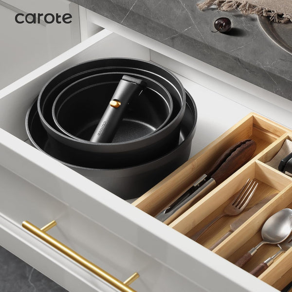20Pcs Pots and Pans Set Non Stick, Detachable Handle Cookware Sets | Ultra Nonstick, Space Saving, Dishwasher & Oven Safe, Non-Toxic Kitchen/Apartment/Camping/Rv/ Traveling, Black7