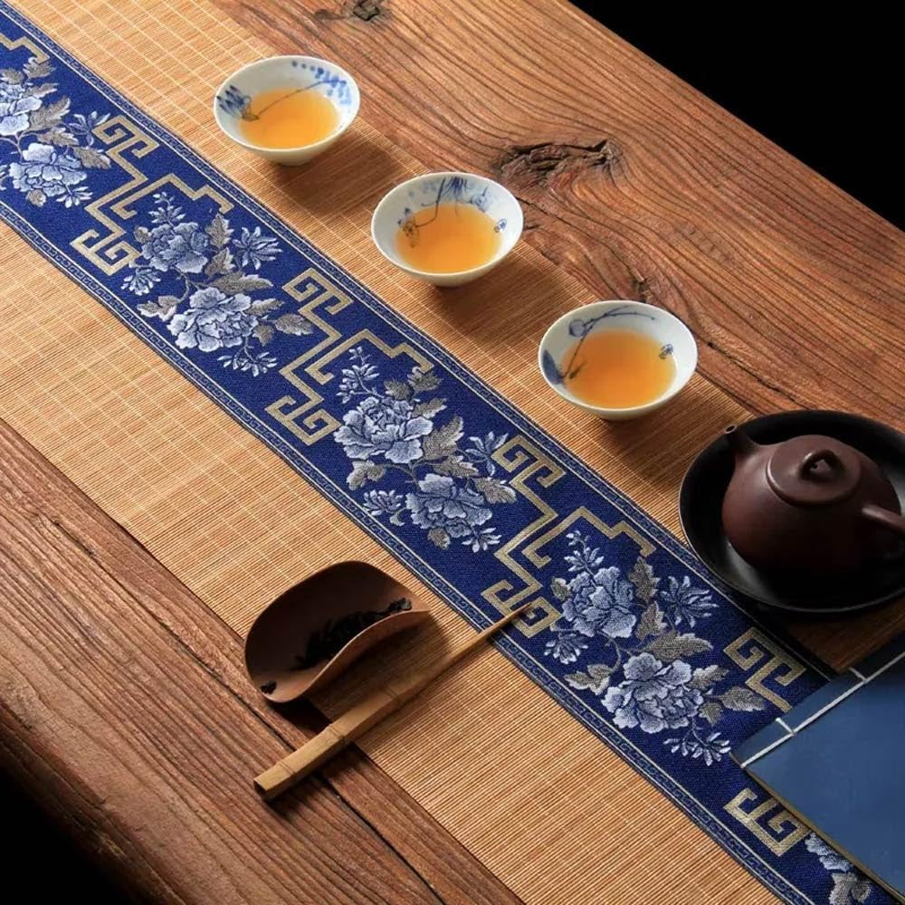 asian-style-bamboo-table-runner-floral-embroidery-cotton-linen-zen-bamboo-table-mat-for-home-kitchen-dining-decor-navy-blue-12x72-inch