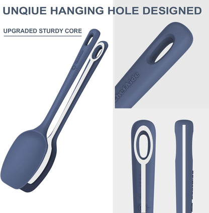 5 Pieces Silicone Spatula Set, Food Grade Rubber Spatula, Upgrade Strong Handle with Ergonomic Grip, Heat Resistant up to 600°F for Nonstick Cookware, Cooking3