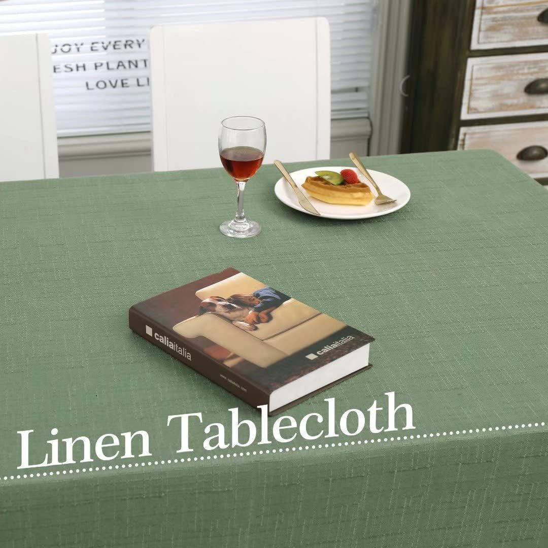 faux-linen-rectangle-tablecloth-waterproof-and-washable-slubby-textured-weaves-table-cloth-indoor-outdoor-table-cover-for-kitchen-party-and-banquets-green-58-x-84-inch