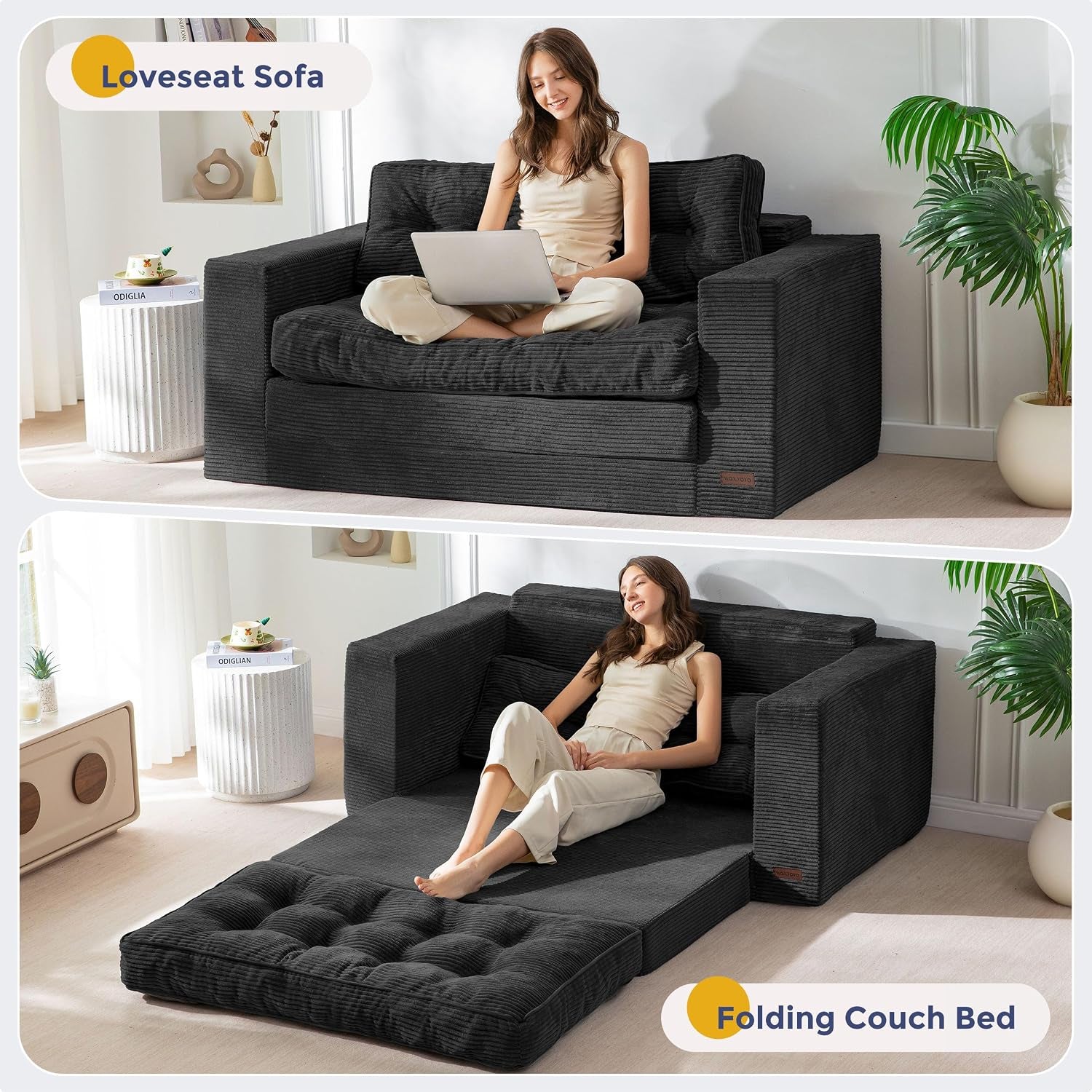 folding-sofa-bed-convertible-sleeper-loveseat-with-pillows