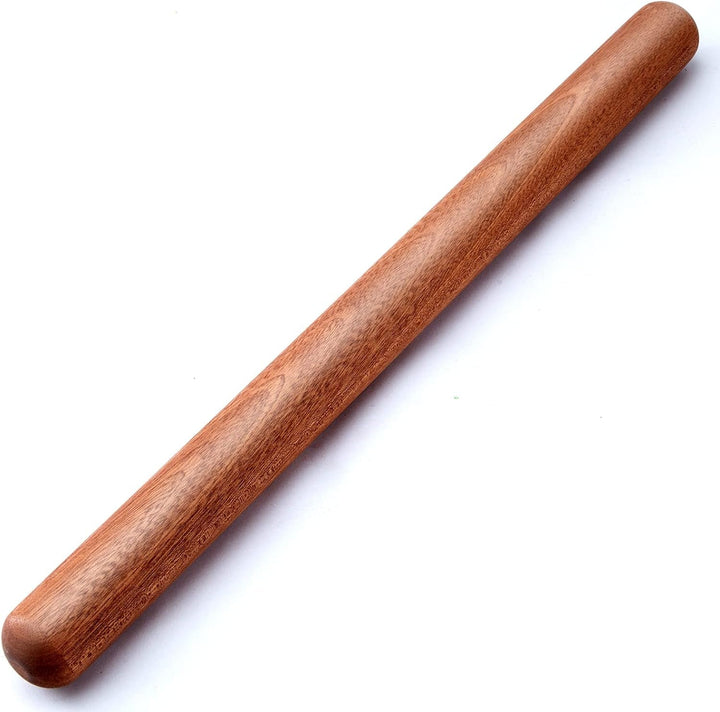 French Rolling Pin for Baking,17.7 Inches Wooden Dough Roller, Brown | Thickened Classic Kitchen Utensil, Great for Fondant, Pizza, Pie Crust, Cookie & Pastry Making for Home Baking Use