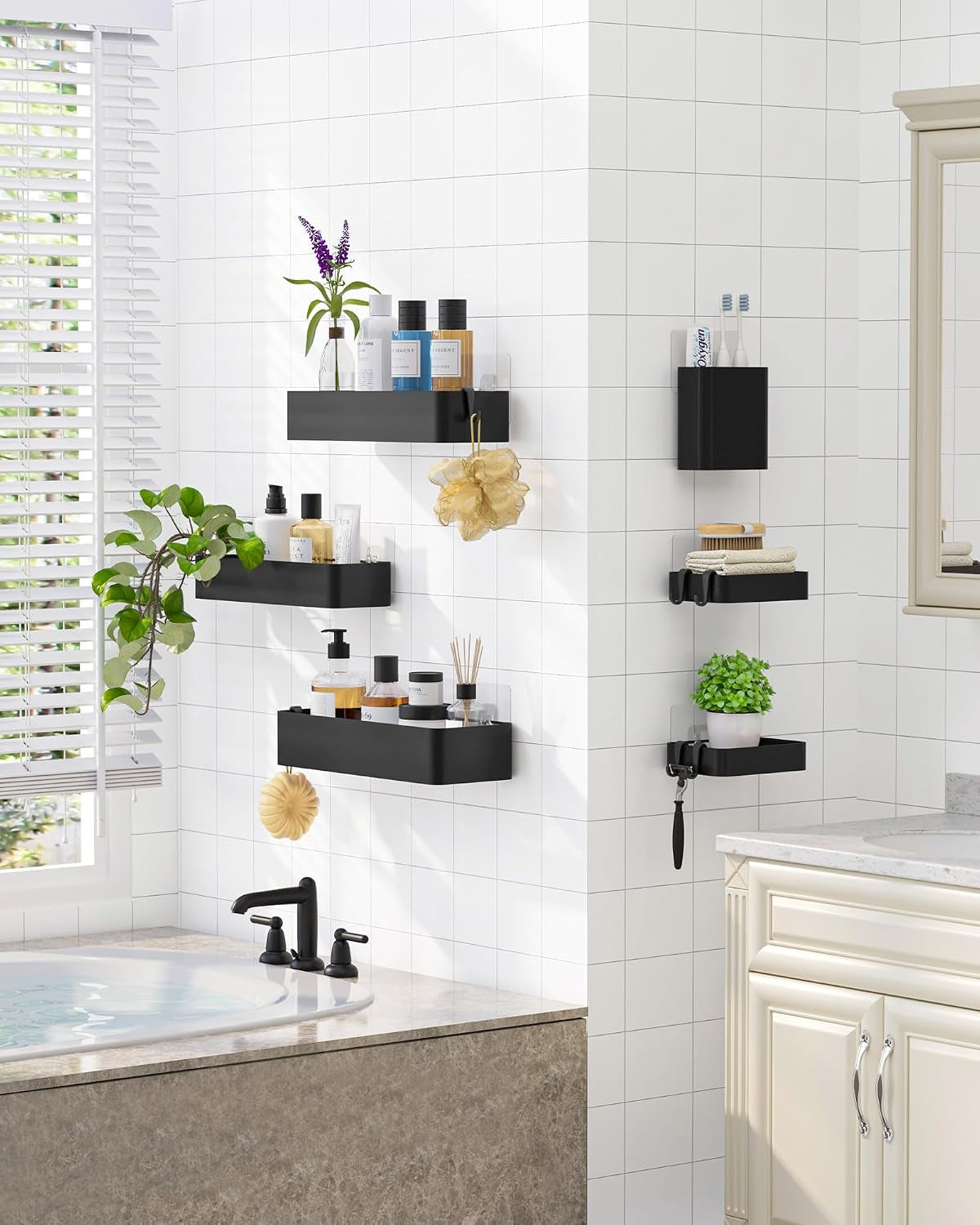 large-shower-caddy-adhesive-6-pack-bathroom-shelves-black