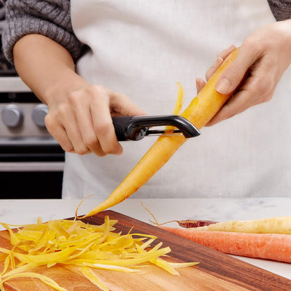 OXO Good Grips Swivel Vegetable Peeler with Soft Comfortable Handle - Black | Soft Non-Slip Grip on Handle, Built-In Potato Eye Remover, Rust Proof, Peels Vegetables and Fruits with Ease2
