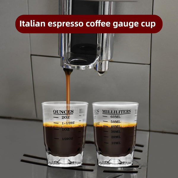 2 OZ 4 Features Shot Glasses Measuring Cup Liquid Heavy Glass Wine Glass Espresso Shot -Incremental Measurement Heavy 60ML (2, Black)3