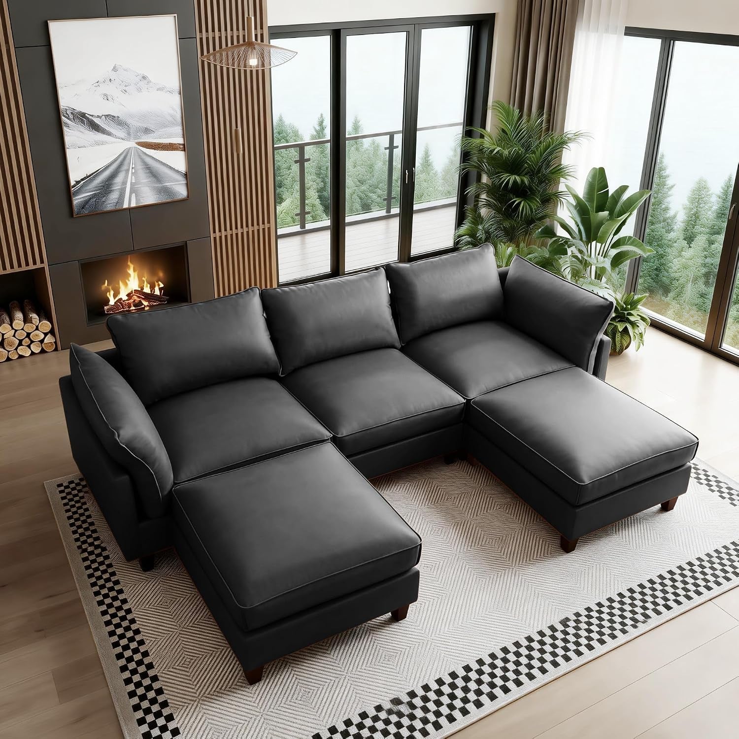 126-u-shaped-faux-leather-couch-modular-sectional-sofa-grey