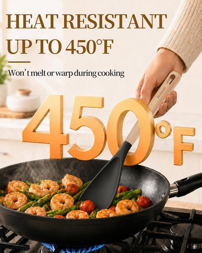 Cooking Spoon, 2 Pack, Nonstick Safe Silicone Spatula3