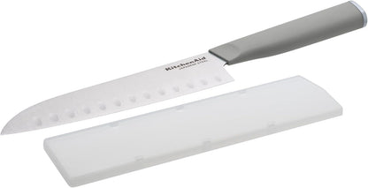 Kitchenaid Classic Santoku Knife with Custom-Fit Blade Cover, Sharp Kitchen Knife, Japanese Stainless Steel Blade, 7 Inch, Gray5