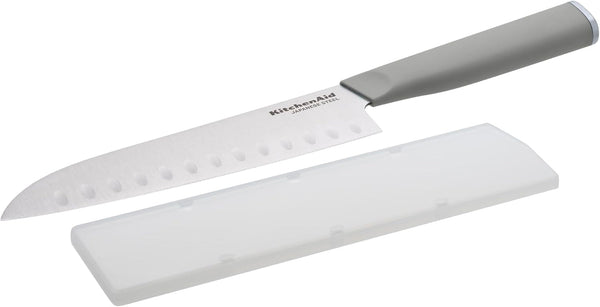Kitchenaid Classic Santoku Knife with Custom-Fit Blade Cover, Sharp Kitchen Knife, Japanese Stainless Steel Blade, 7 Inch, Gray5