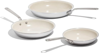 Made in Cookware - 3-Piece (Includes 8",10",12") Ceramiclad 2.0 Non Stick Frying Pan Set (Stainless Handle) - 5-Ply Stainless Clad with Stay-Cool Handle - Professional Cookware - Crafted in Italy1