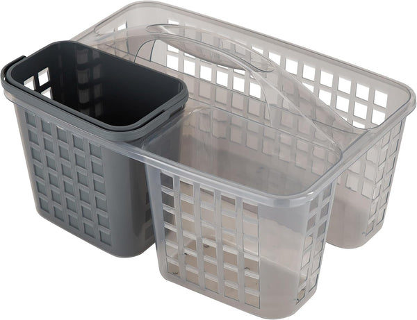 2 in 1 Portable, Bathroom Shower Caddy for Shampoo, Conditioner, Soap, and Cosmetics, in Grey Bath Tote (26118-GREY)1