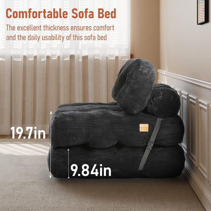 Folding Sofa Bed, Convertible Sleeper Chair with Back Support and Pillow6