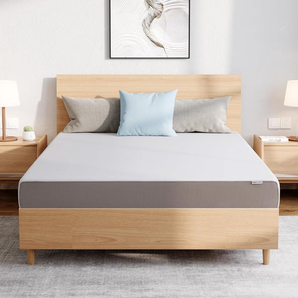Breathable Memory Foam Plush Mattress, Queen, White/Grey, 80 X 60 X 8 Inches1