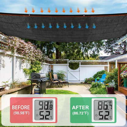 70% Shade Cloth 10X20 Ft, Breathable HDPE Mesh Sun Shade Tarp for Garden & Greenhouse, UV Resistant Outdoor Shade Fabric with Copper Grommets for Plants, Patio, Yard5