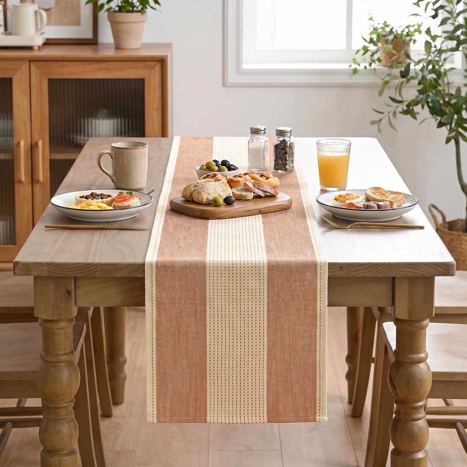 caramel-farmhouse-rustic-fall-table-runner-seasonal-macrame-fabric-kitchen-dining-holiday-wedding-table-decor-for-home-party-13x72-inch