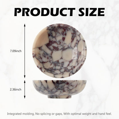 Luxury Natural Marble Decorative Bowl, Centerpiece Catchall Tray Home Decor | Medium 7-Inch Calacatta Viola Marble Centerpiece Bowl, Coffee Table Catchall, Statement Accent Tray for Dining Room Decor3