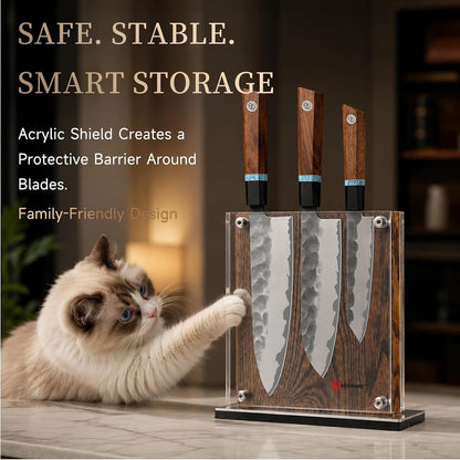 Magnetic Kitchen Knife Block Holder with Acrylic Shield4
