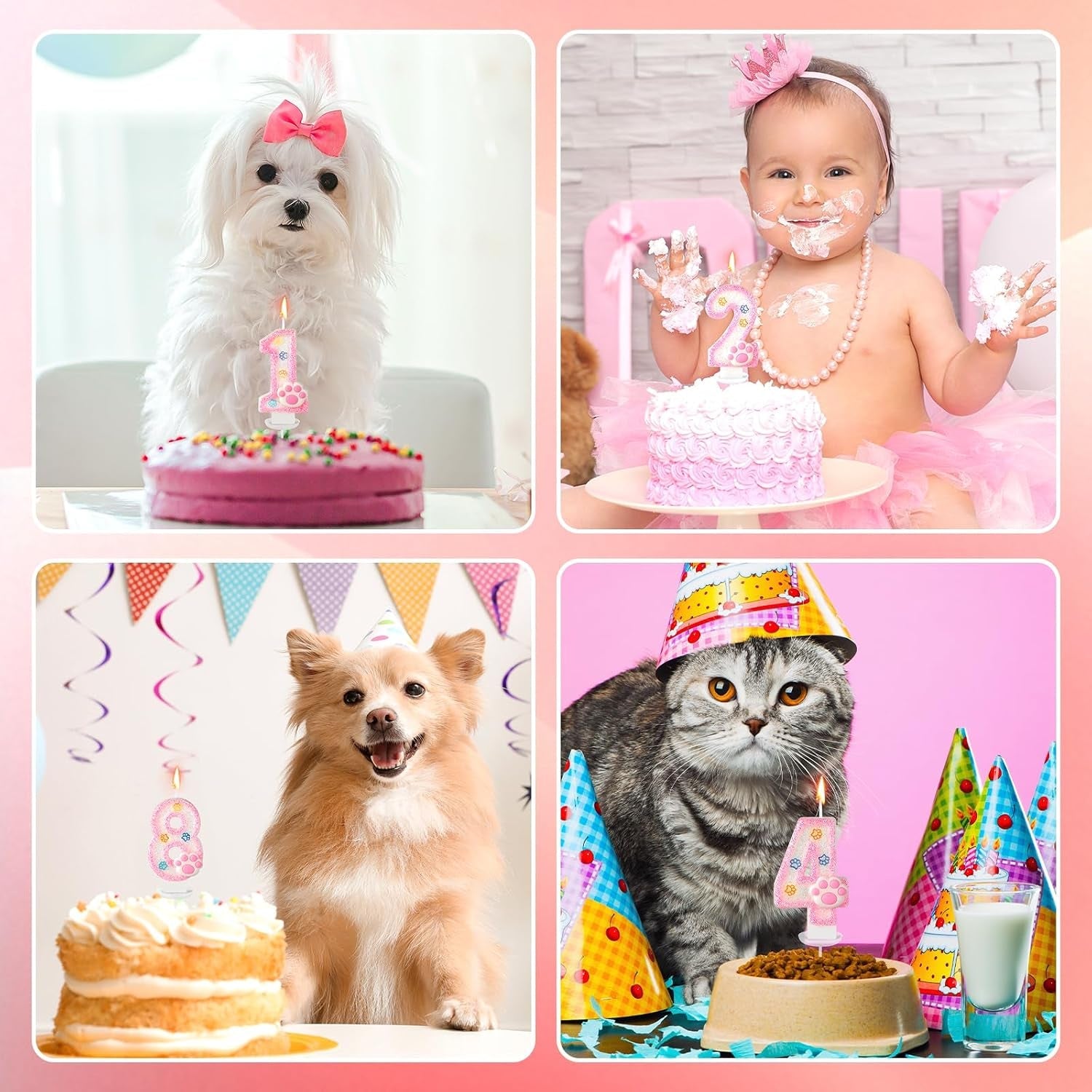 dog-and-cat-2nd-birthday-candle-pink-numbers-2-candle-paw-cake-topper-cupcake-decorations-for-pet-theme-party-decor-anniversary-celebrations-supplies