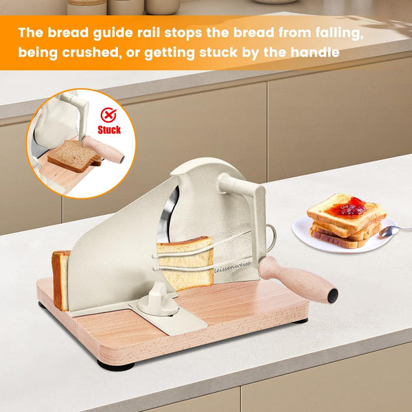 Stainless Steel Bread Slicer, Adjustable Manual Sourdough Bread Cutter with Hand Crank, Precise Thickness Control for Homemade Bread, Toast, Bagels and Loaves, Kitchen Bread Slicing Tool6