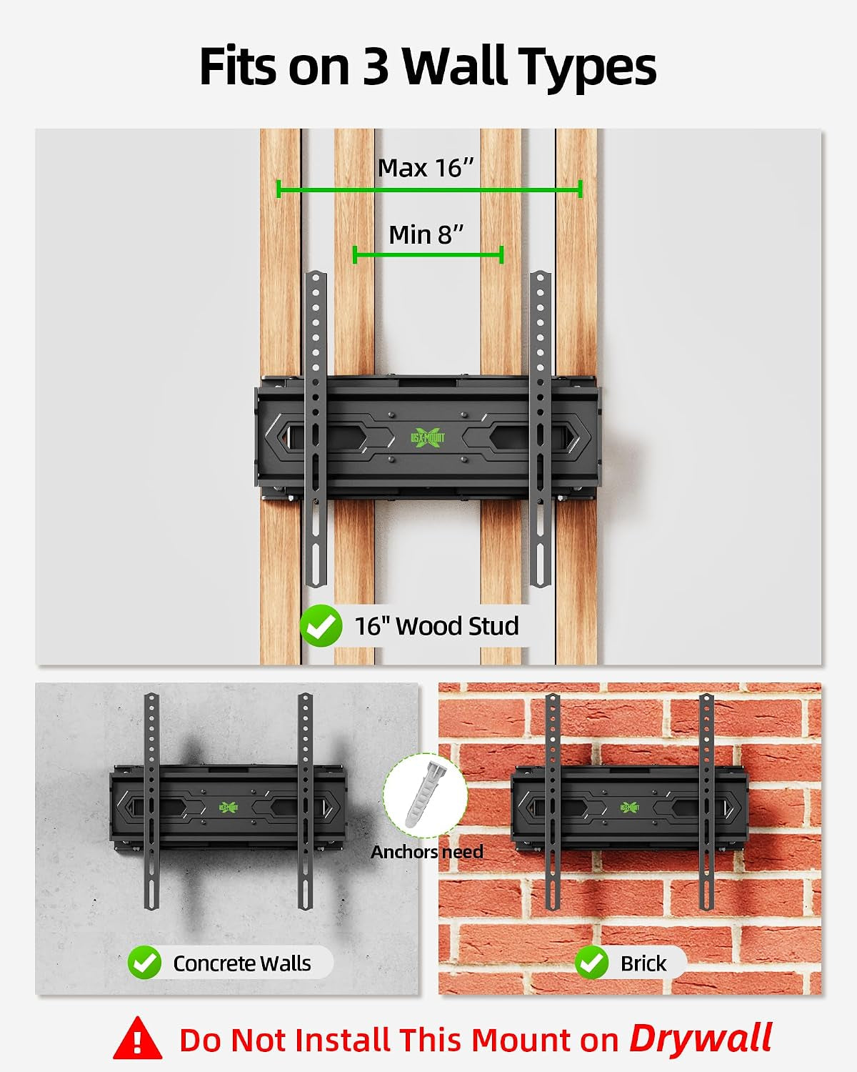 tv-wall-mount-for-32-74-inch-flat-screen-led-4k-up-to-110lbs-full-motion-tv-mount-bracket-with-swivel-tilt-articulating-dual-arms-max-vesa-400x400mm-fits-12-16-wood-studs