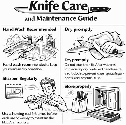 14-Piece Knife Set with Wood Block, Rust-Resistant, Cream | Razor-Sharp High Carbon Stainless Steel Knives, Long-Lasting Sharpness, Forged, Triple-Riveted Ergonomic Non-Slip Handles9