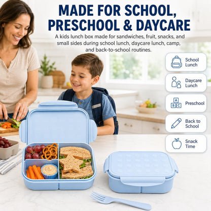 ® Kids Bento Lunch Box, 1150Ml 3 Compartments, Blue6