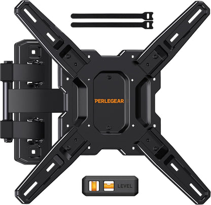 Full Motion TV Mount for 26–65 Inch Tvs up to 82 Lbs | Swivel Articulating Corner TV Wall Mount with Tool-Free, Single Stud Wall Mount TV Bracket, Max VESA 400X400Mm PGMF31
