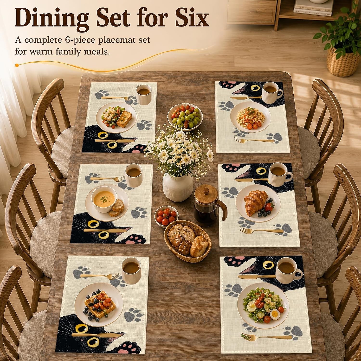 dining-table-placemats-set-of-6-black-cat-paw-linen-table-mats-12-x-18-inch-washable-waterproof-stain-resistant-reusable-place-mats-for-kitchen-home-party-decor-daily-use