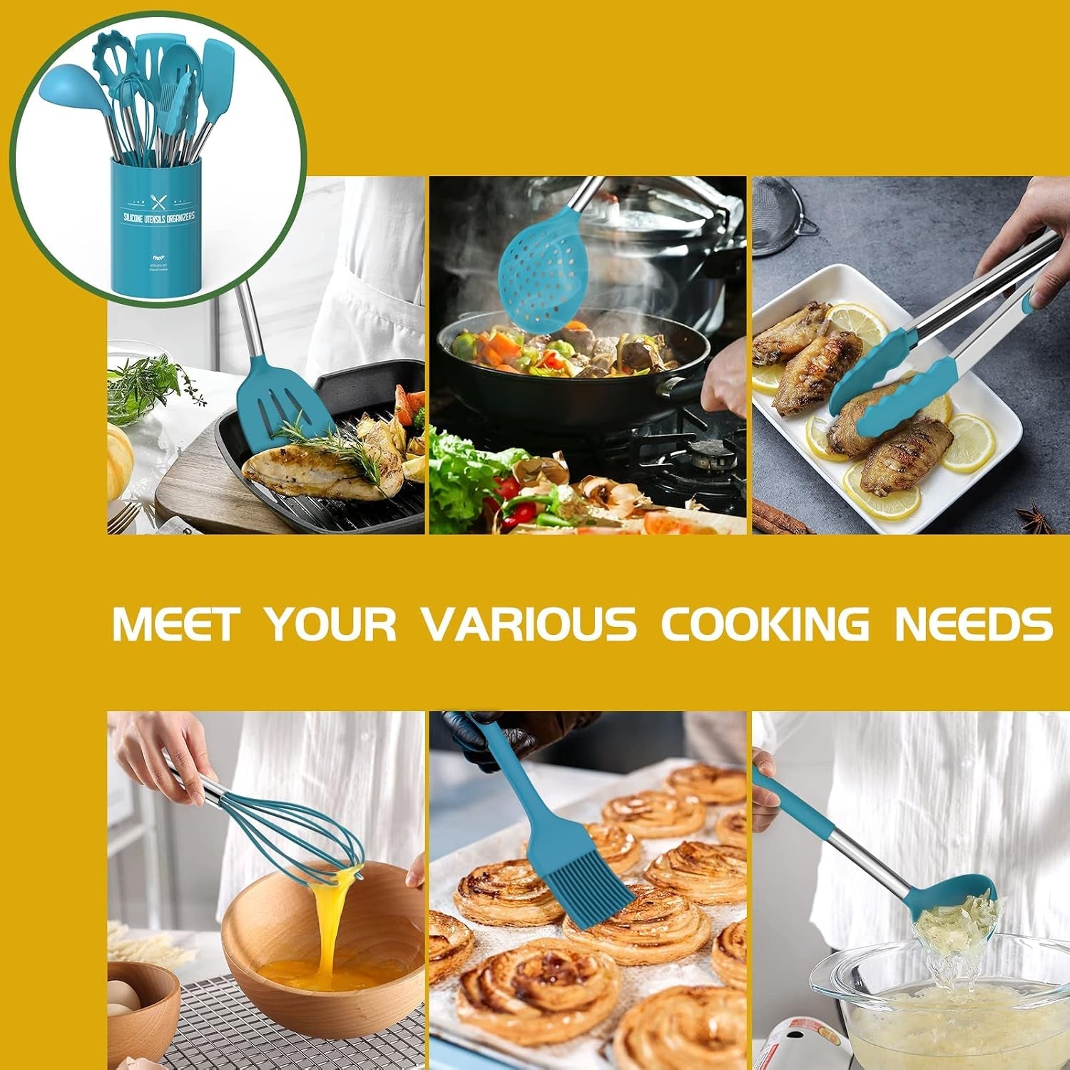 15-pcs-silicone-cooking-utensils-kitchen-utensil-set-446-f-heat-resistant-stainless-steel-handles-kitchen-gadgets-tools-set-for-nonstick-cookwareblue