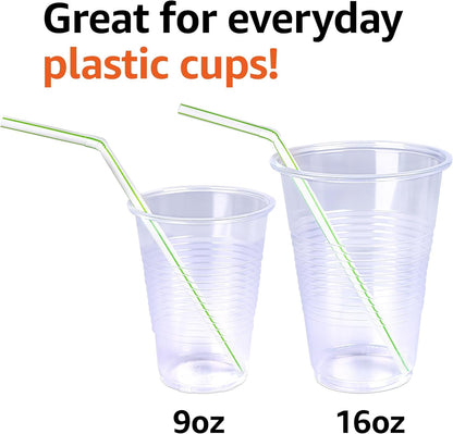 Disposable Striped Plastic Flex Straws, BPA Free, Food-Safe, 7.5" Long, Assorted Colors, 100 Count4