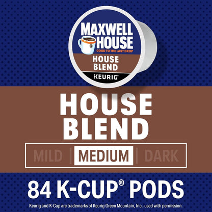 K-Cup® Coffee Pods, 84 Ct Box, House Blend Medium Roast | Full-Flavored & Lively Medium Roast Coffee Pods, Smooth & Delicious, Rich Aroma, Compatible with All Keurig Brewers3