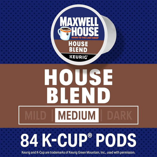 K-Cup® Coffee Pods, 84 Ct Box, House Blend Medium Roast | Full-Flavored & Lively Medium Roast Coffee Pods, Smooth & Delicious, Rich Aroma, Compatible with All Keurig Brewers3