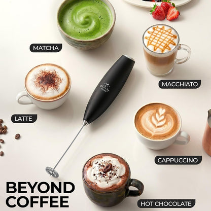 Milk Frother Handheld Electric Whisk – Frother Wand, Durable Drink Mixer, Coffee Frother, Hand Blender, Frother for Protein Powder, Matcha & More - Black5