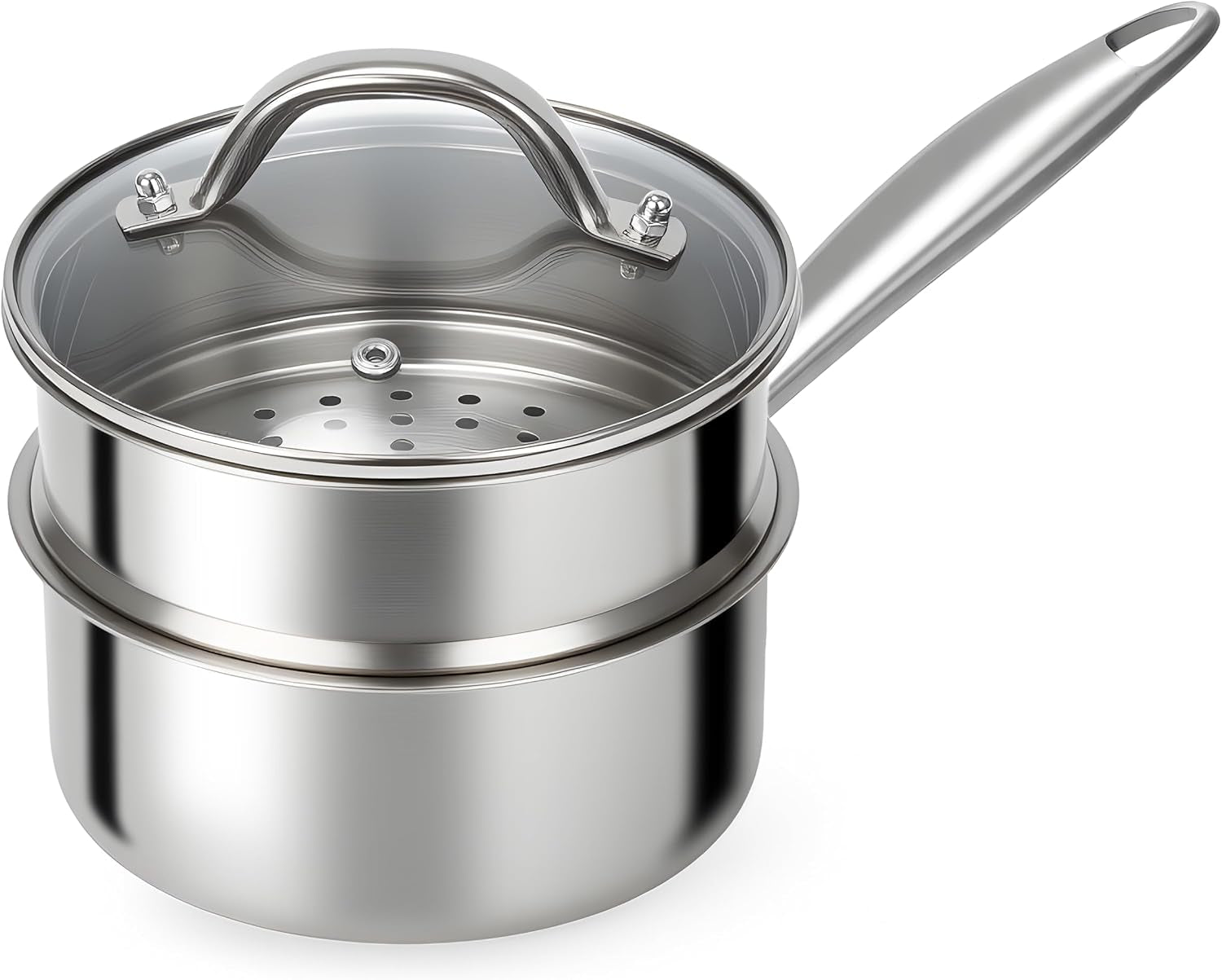 1-5-qt-tri-ply-stainless-steel-saucepan-with-steamer-basket-lid-nonstick-sauce-pan-with-stay-cool-handle-induction-safe-small-cooking-pot-ideal-for-vegetables-oatmeal-daily-steaming