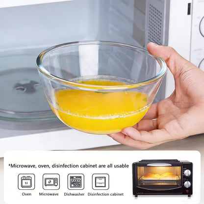 5 Inch Glass Mixing Bowls Set of 4, round Glass Serving Bowls with Lid for Salad, Pasta, Soup, Cereal-Dishwasher & Microwave & Oven Safe4