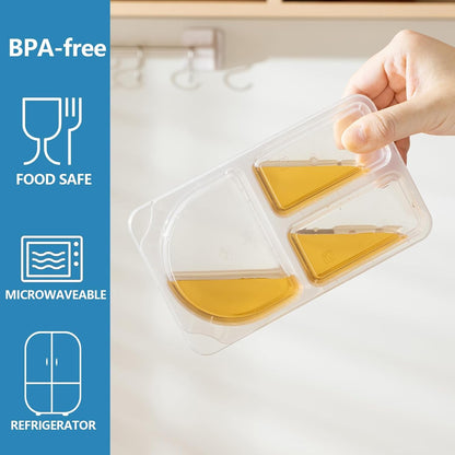 9Oz Reusable Snack Containers with Lids for Kid, New 3 Compartment Large Capacity Condiment Portion Control Meal Prep Containers for School Lunch, Go Out Travel, Party (10, 9, Ounces)5