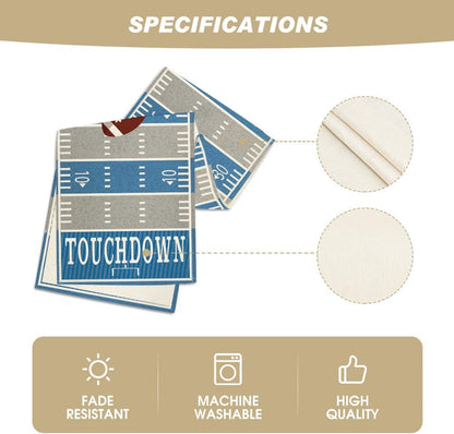 Blue Grey Touch down American Football Court Table Runner, Rugby Boy Birthday Party Kitchen Dining Table Decoration for Home Decor 13X72 Inch5