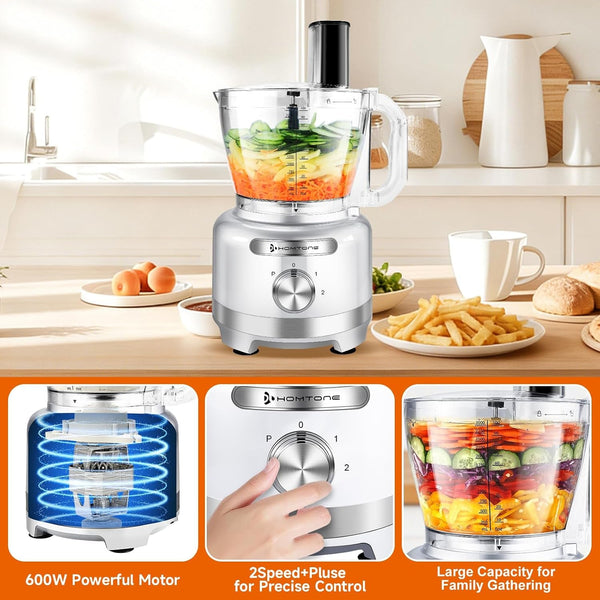 16 Cup Food Processor Large, 9-In-1 Vegetable Chopper with 7 Blades for Shredding, Slicing, French Fry Cutting, Meat Grinding, Dough Kneading, 3 Speeds, Dishwasher Safe (Silver, 16 Cup)9