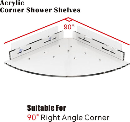 Acrylic Corner Shower Caddy Shelf 2 Pack, Space-Saving Storage Rack7