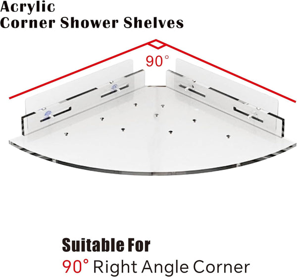 Acrylic Corner Shower Caddy Shelf 2 Pack, Space-Saving Storage Rack7