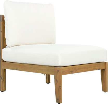 Outdoor Acacia Wood 7 Seater Sectional Sofa Set with Thick Cushions Patio Conversation Set Modular Outdoor Seating with Coffee Table and Club Chairs for Patio Garden Deck17