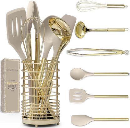 Beige & Gold Kitchen Utensils Set, 7-Piece1