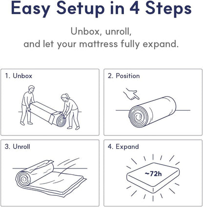 6 Inch Queen Mattress, Bamboo Cover Memory Foam Bed in a Box6