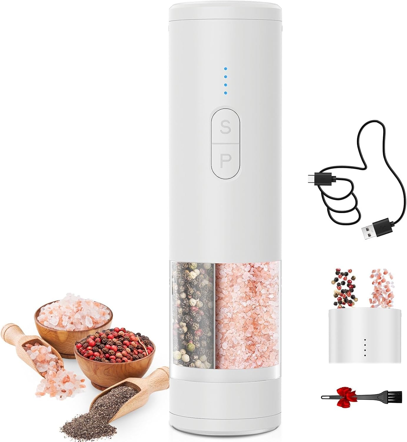 2-in-1-electric-salt-and-pepper-grinder-set-usb-rechargeable-automatic-salt-and-pepper-mill-shakers-with-battery-display-led-light-adjustable-coarsenesswhite