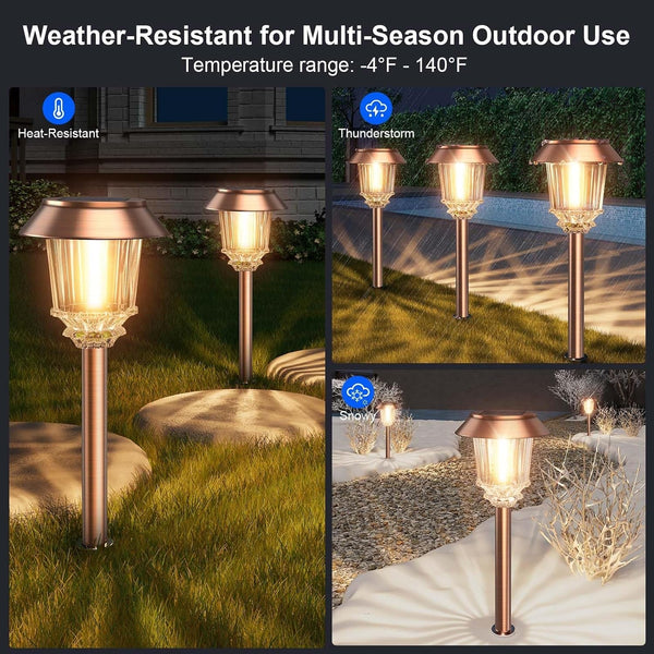 Solar Pathway Lights Outdoor, 6 Pack Solar Light Outdoor Waterproof6
