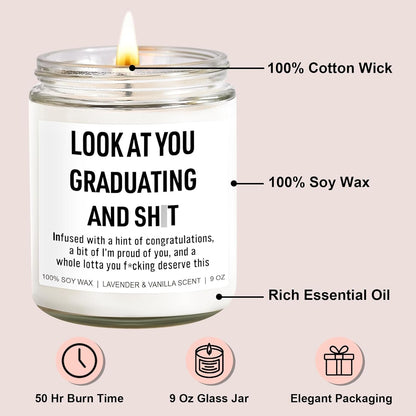 Funny Grad Candle, 2026 Graduation Gifts for Her, Him - College, High School, Masters Degree, Phd, Law School, Nursing & Nurse Graduation Gifts for Women, Men - 9 Oz2