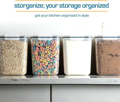Flour Sugar Storage Containers (5.3L/4Pk) Great Rice Canisters Sets for the Kitchen Pantry, Large Food Storage Containers with Lids Airtight7